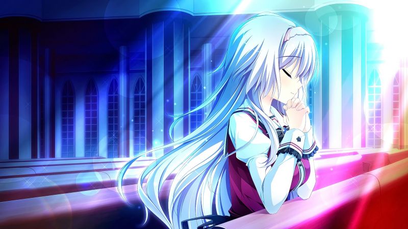 illustration, closed eyes, anime, anime girls, long hair, sitting illustration, closed eyes, anime, anime girls, long hair, sitting
