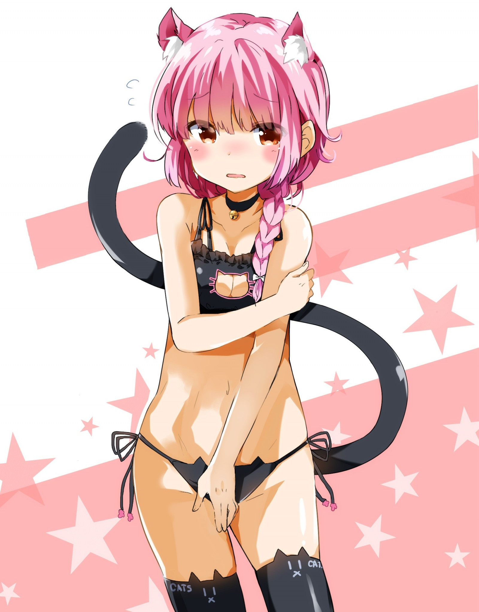 ilustrace, anime, anime dívky, kreslená pohádka, černé vlasy, výstřih, cat klíčová dírka podprsenka, přítelkyně beta, Hanafuki Yuuki, mangaka