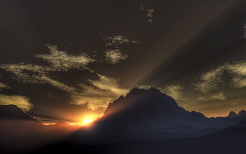 slunečnímu záření, západ slunce, noc, 3D, poskytnout, odraz slunečnímu záření, západ slunce, noc, 3D, poskytnout, odraz