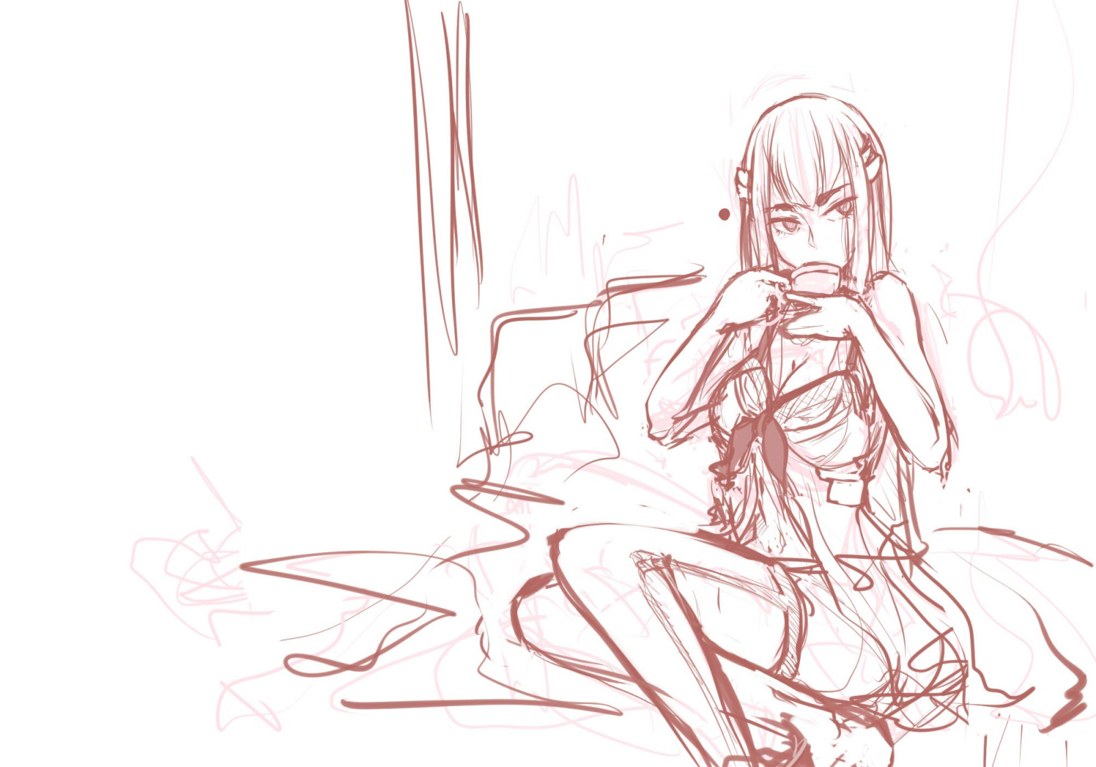 výkres, ilustrace, umělecká díla, kresba tužkou, Kill la Kill, Kiryuin Satsuki, skica, mangaka, comics umělec, postava výkres