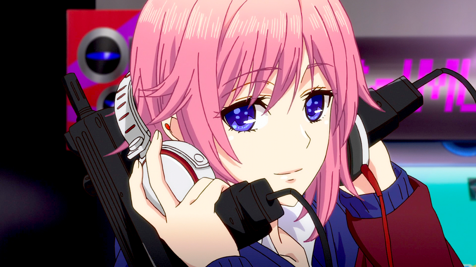 Karikatur, Mund, Geste, KUNST, Rosa, violett, cg artwork, schwarzes Haar, Magenta, glücklich, lange Haare, Hime schneiden, Audiogeräte, Animated cartoon, Illustration, erfundener Charakter, Elektrisches Blau, Grafik, Anime, Zeichnung, Fiktion, Animation, karminrot, Pony, Grafikdesign, Spaß, Kunstwerk