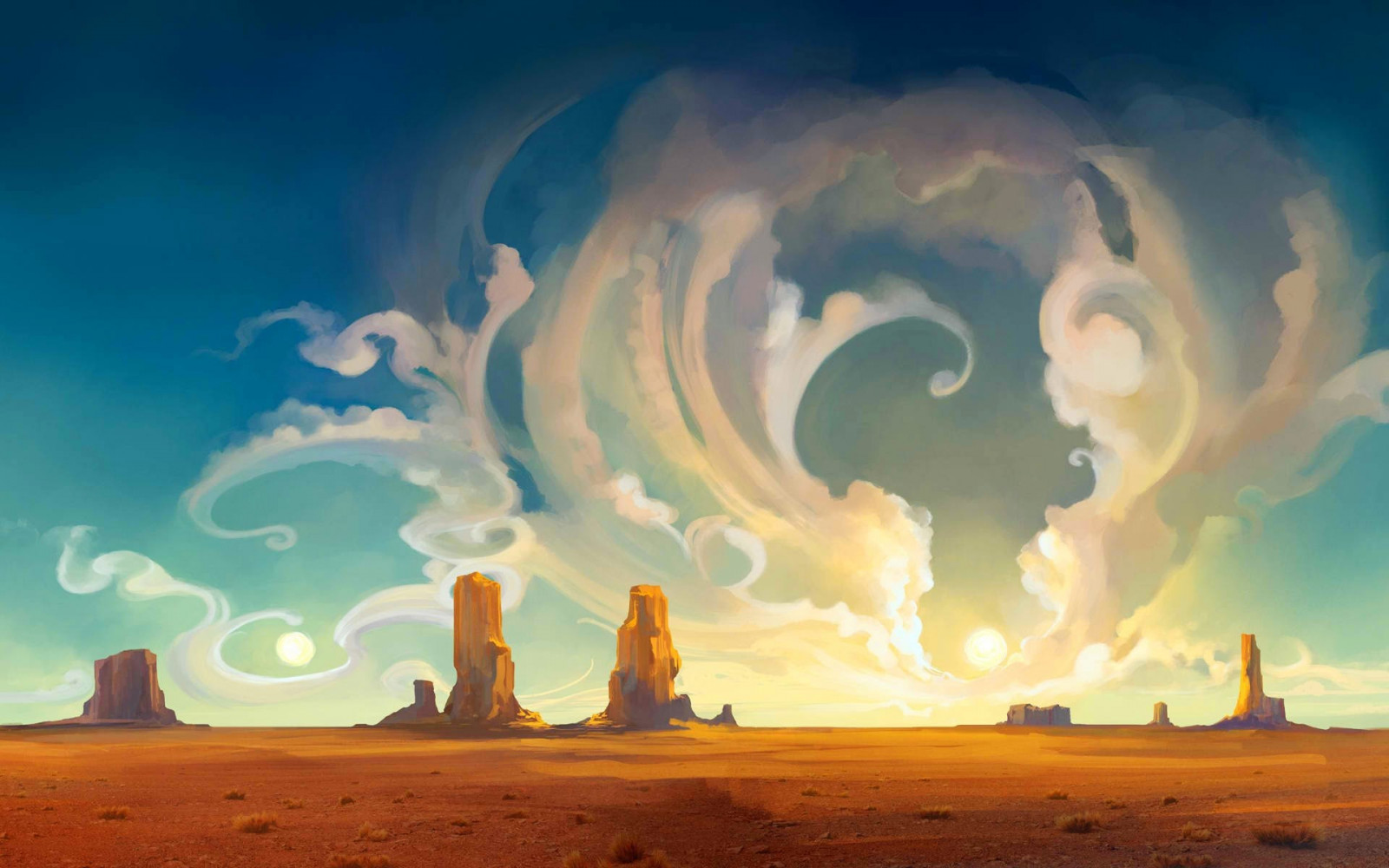 景观, 天空, 艺术品, 大气层, Tuomas Korpi, 云, 截图, 电脑壁纸