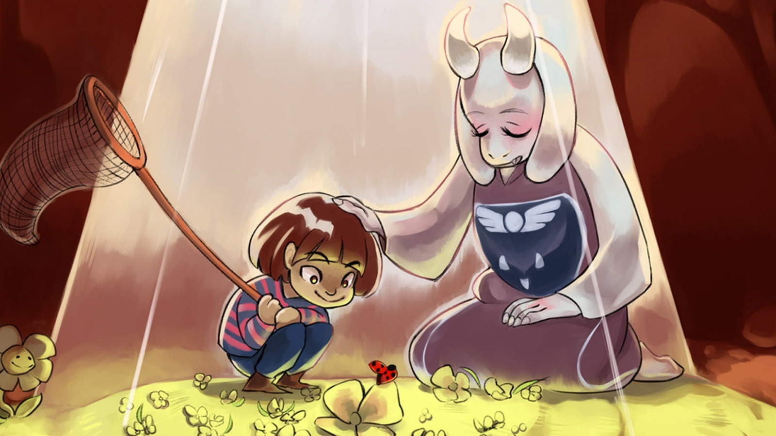 illustration, anime, undertale, Frisk, tegneserie, tegneserier, Toriel, skærmbillede, mangaka