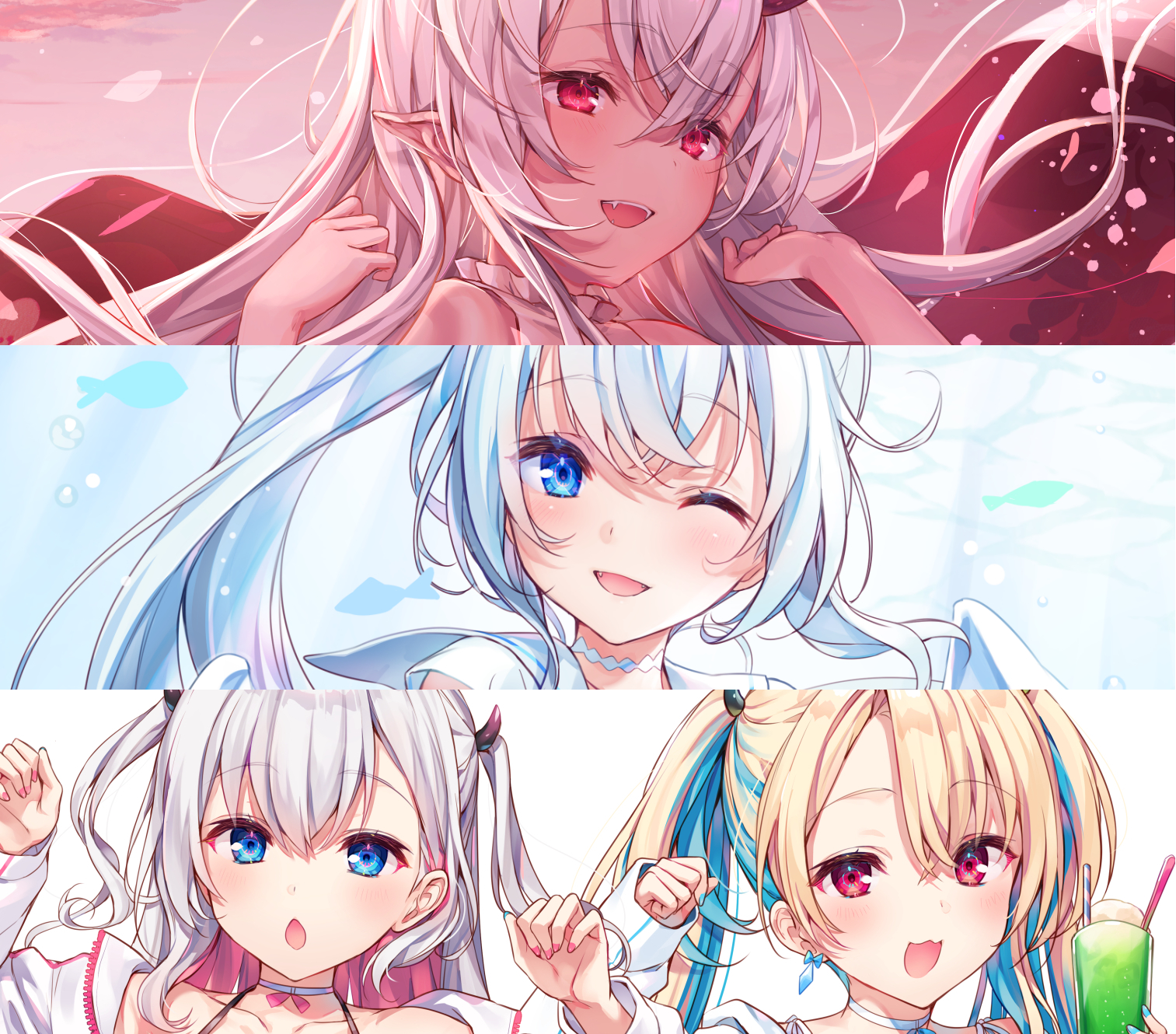 anime, anime dívky, dlouhé vlasy