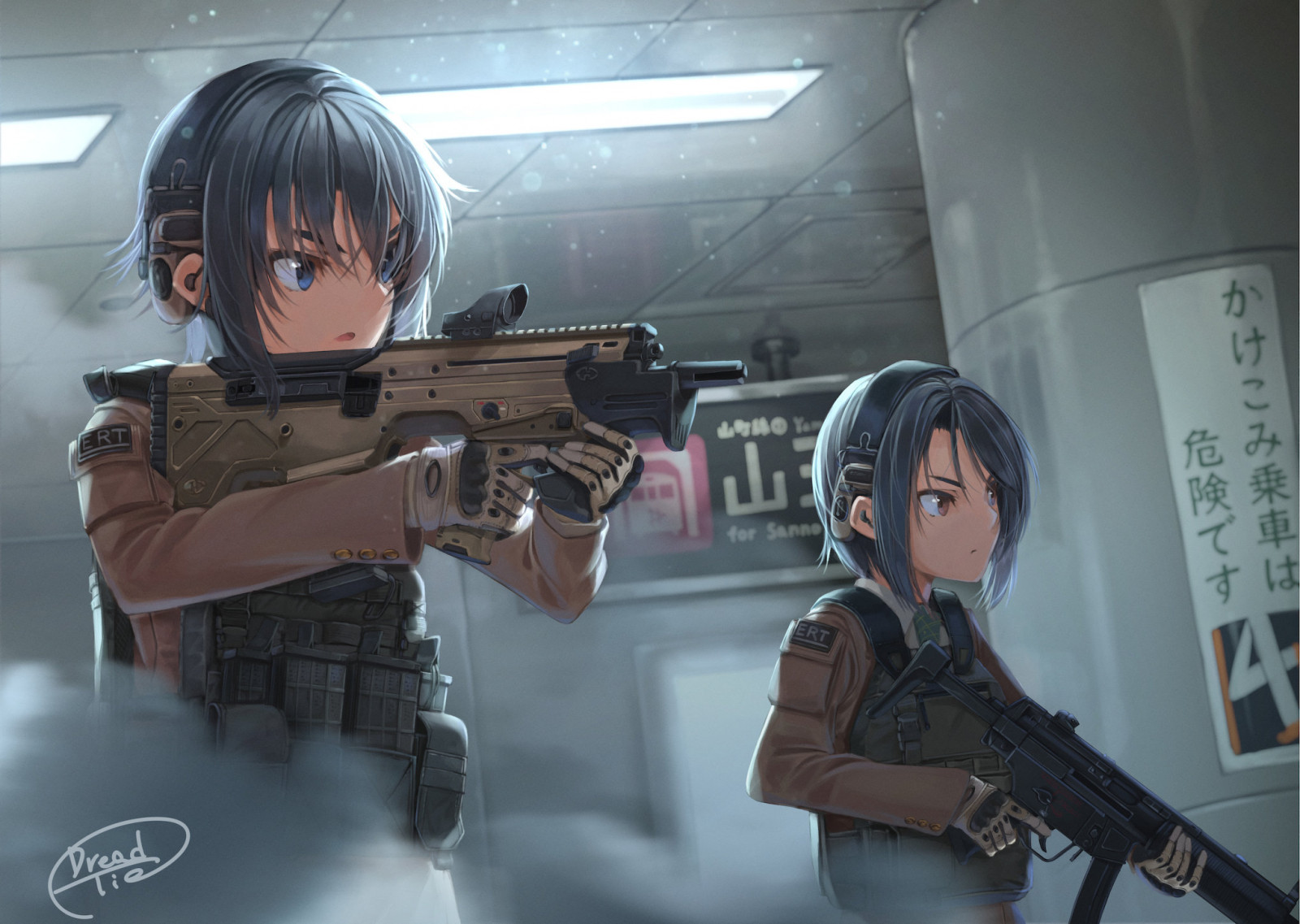 Fondos de pantalla Chicas anime, anime guns, Ametralladora 2040x1450