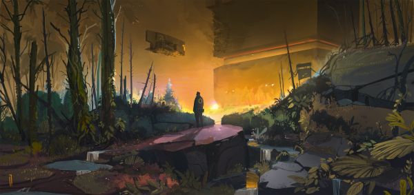Ismail Inceoglu,digital art,artwork,illustration,landscape,futuristic