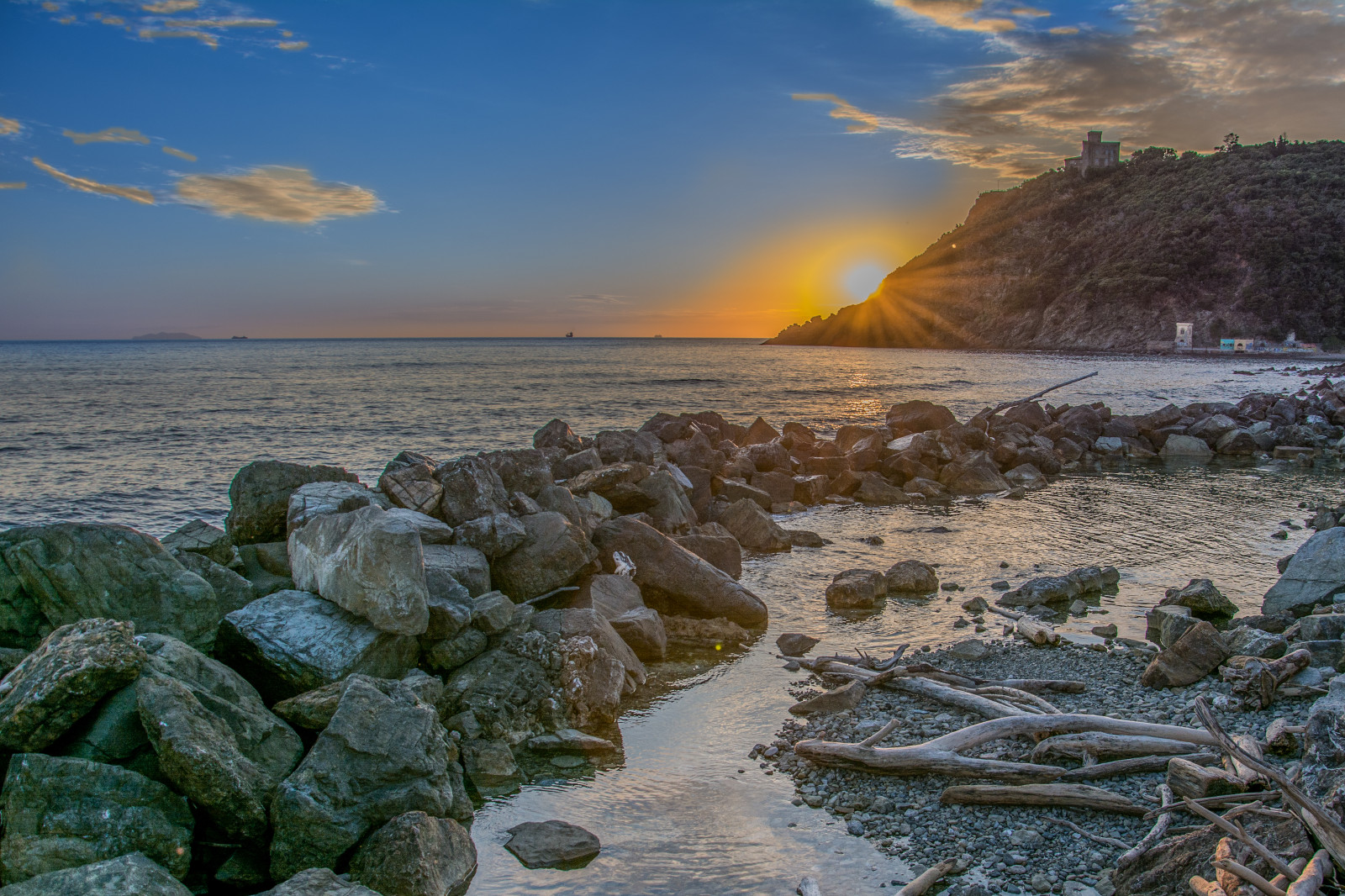 divoký, nebe, Itálie, strom, Příroda, kámen, mraky, Reflex, Italia, kobyla, natura, cielo, Rocce, HDR, marino, Baia, D7100, nikond7100