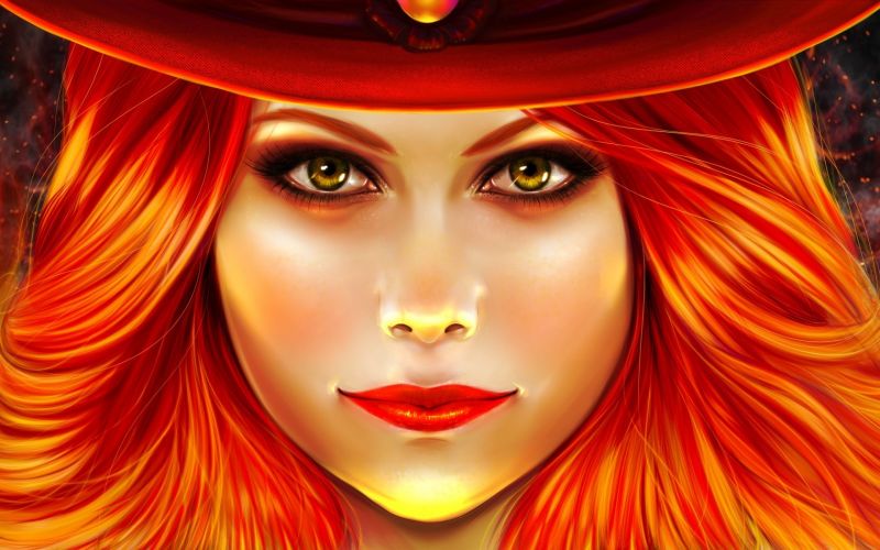 viso, illustrazione, donne, opera d'arte, capelli, rosso viso, illustrazione, donne, opera d'arte, capelli, rosso