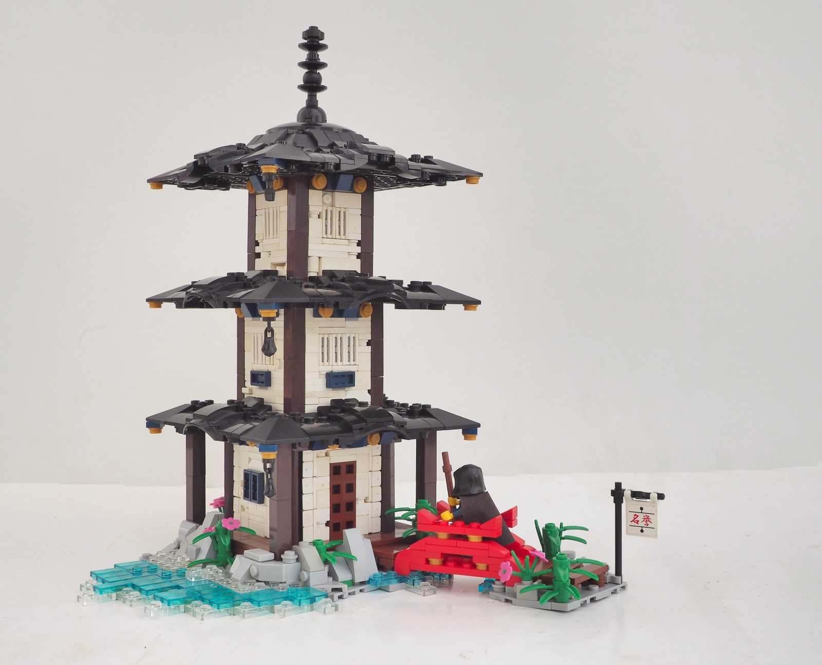 Wallpaper temple, LEGO, village, flag, bridge, Japanese, Toy, roof