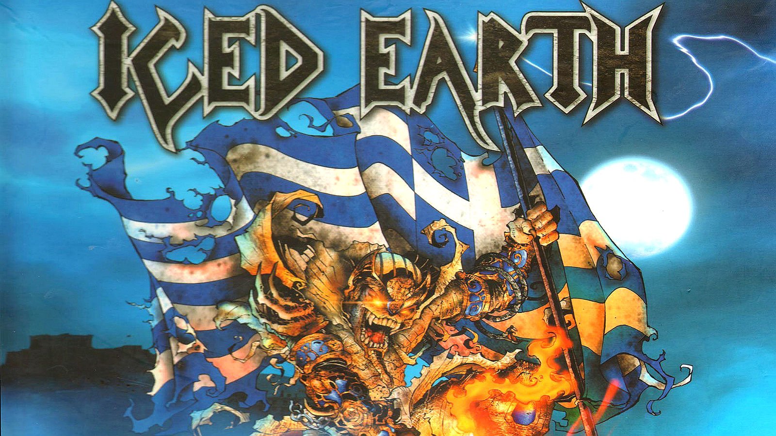 1600x900 px, 1iced, umělecká díla, temný, smrt, Země, zlo, fantazie, těžký, ledový, kov, plakát, Napájení, žací stroj, mlátit, bojovník