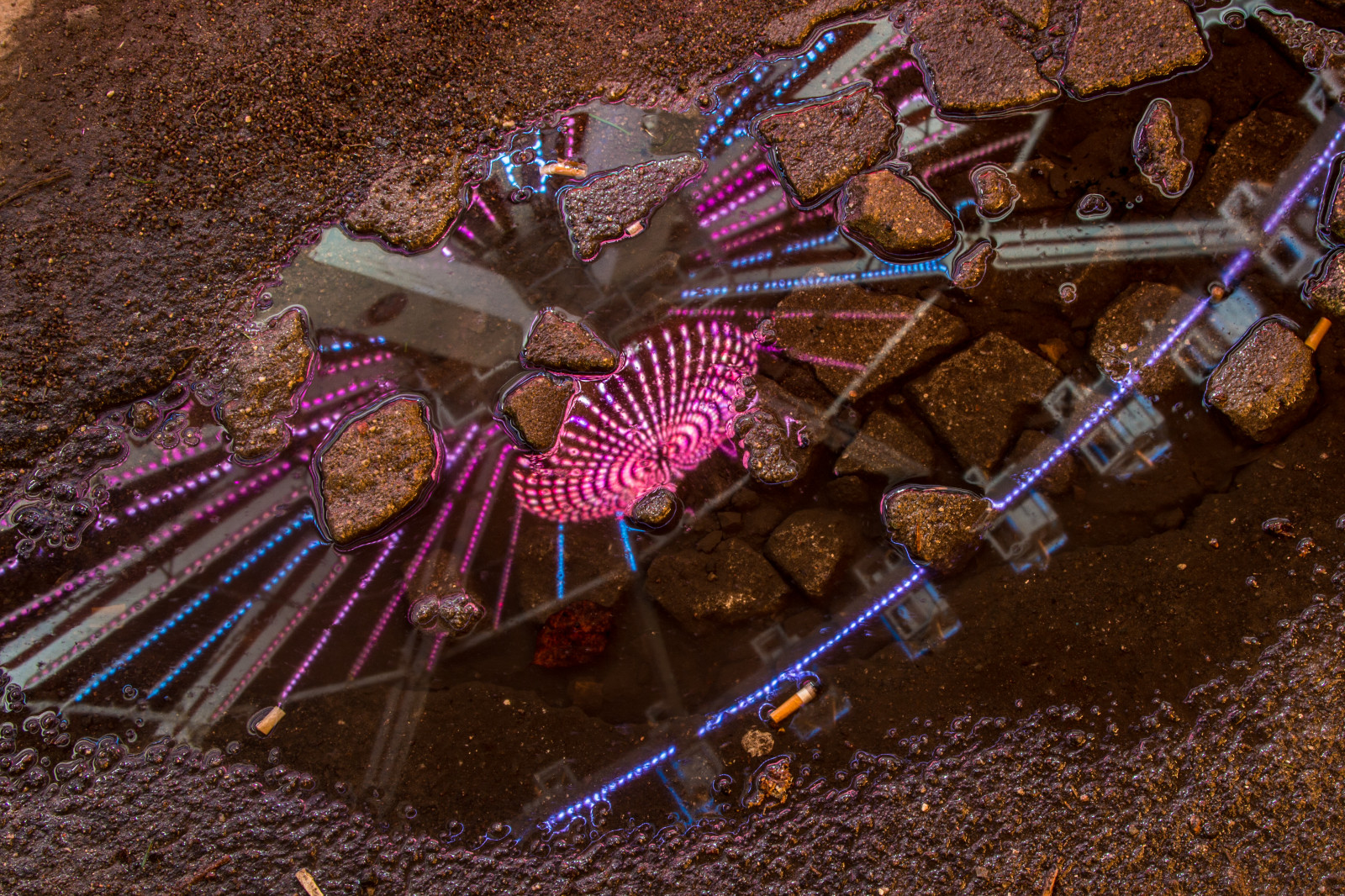 Vánoce, ulice, odraz, Berlín, kolo, noc, temný, louže, deutschland, večer, abend, trh, Nacht, ruské, Weihnachtsmarkt, steine, po, Alexa, spiegelung, Riesenrad, Dunkel, reflektion, Boden, steiger, pf tze, wintertraum