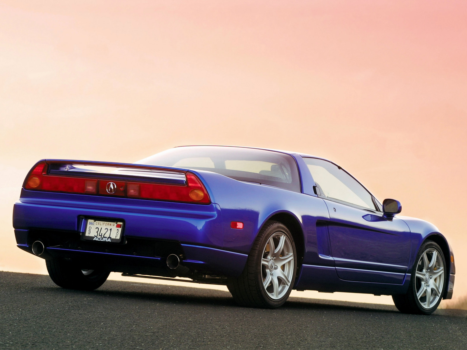 Wallpaper : acura, nsx, blue, rear view, style, sports, cars, sunset ...