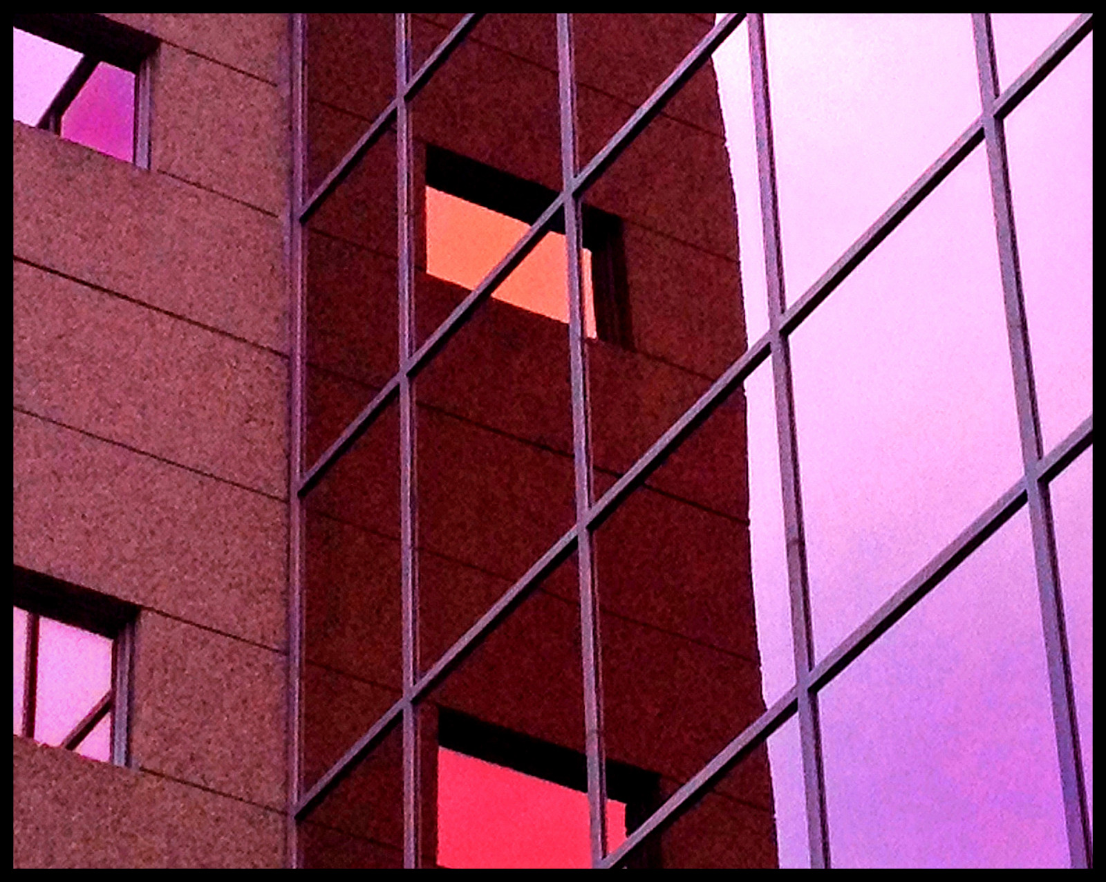 finestra, architettura, astratto, rosso, parete, simmetria, bicchiere, geometria, cerchio, Linee, Toronto, rosa, Mississauga, leggero, colore, geometrico, riflessi, edifici, illuminazione, finestre, colore, forma, design, linea, illuminazione diurna, diagonali