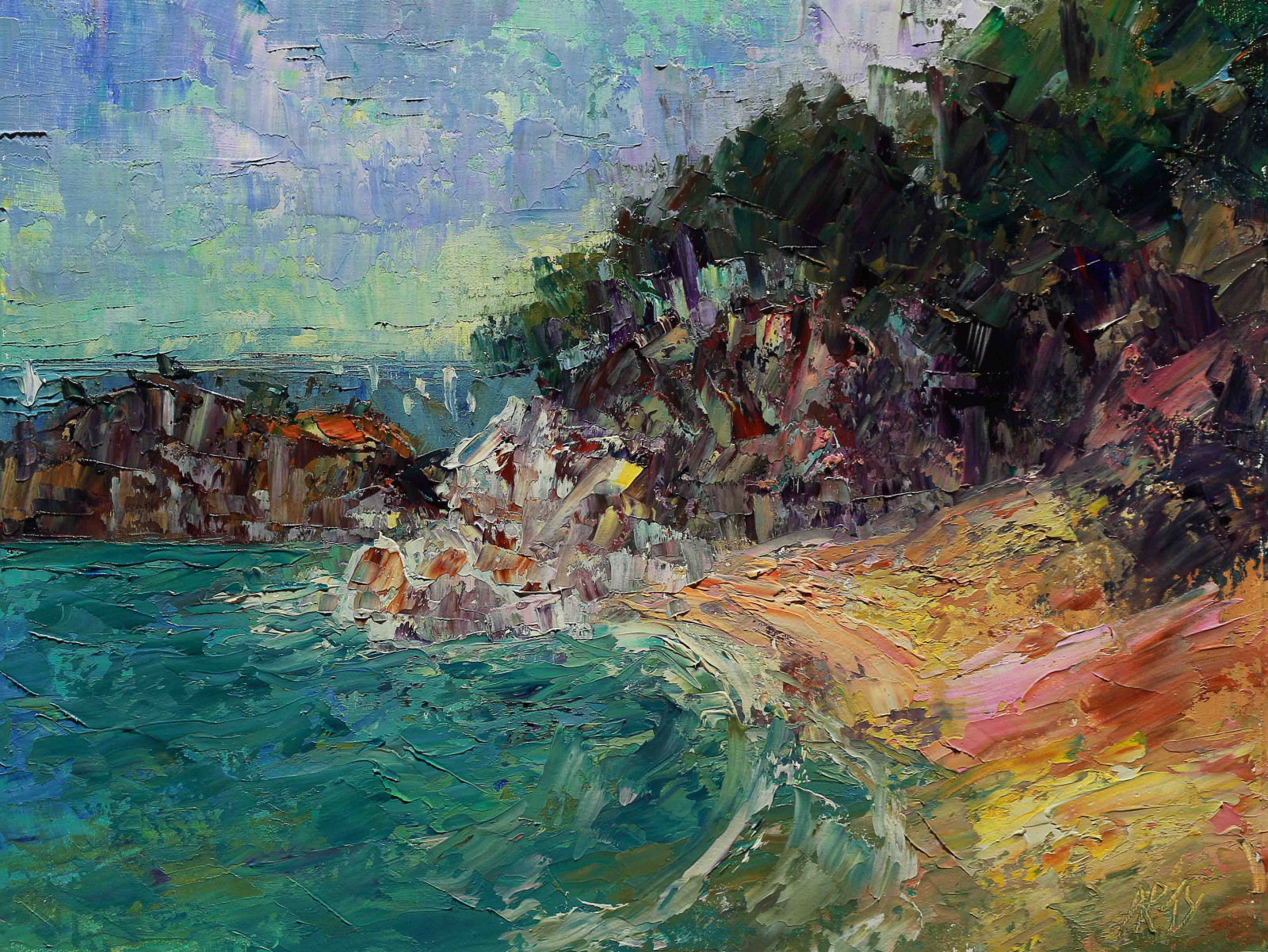 arty, kniv, olie, Arturo, palet, Espinosa, Canv, oilcostabrava