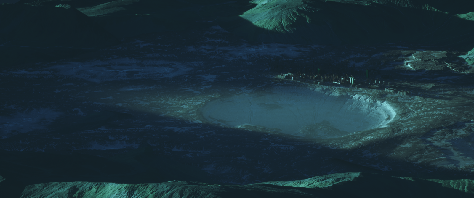 เมือง, สหภาพโซเวียต, แนวนอน, 3D Abstract, ดิจิตอล, แสดงผล, หมอก