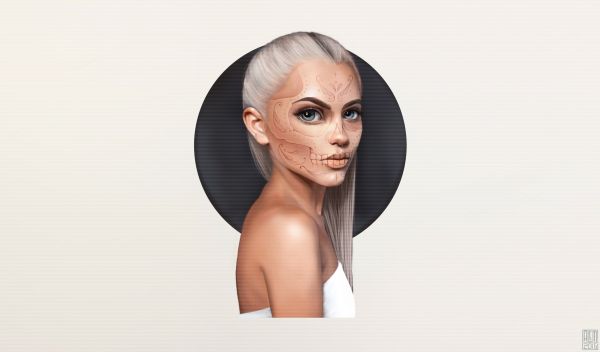 Dia de los Muertos, women, portrait, artwork, face, skull