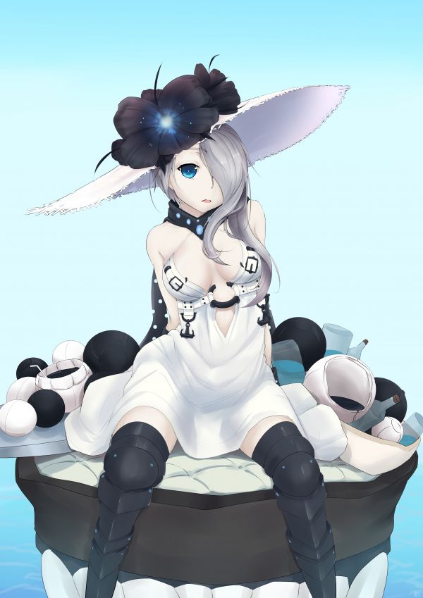 illustration,anime,Kantai Collection,white background,dress,cartoon