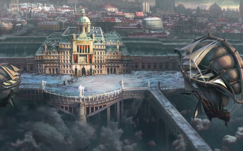 blimp, fantazie, Steampunk, 1680x1050 px blimp, fantazie, Steampunk, 1680x1050 px