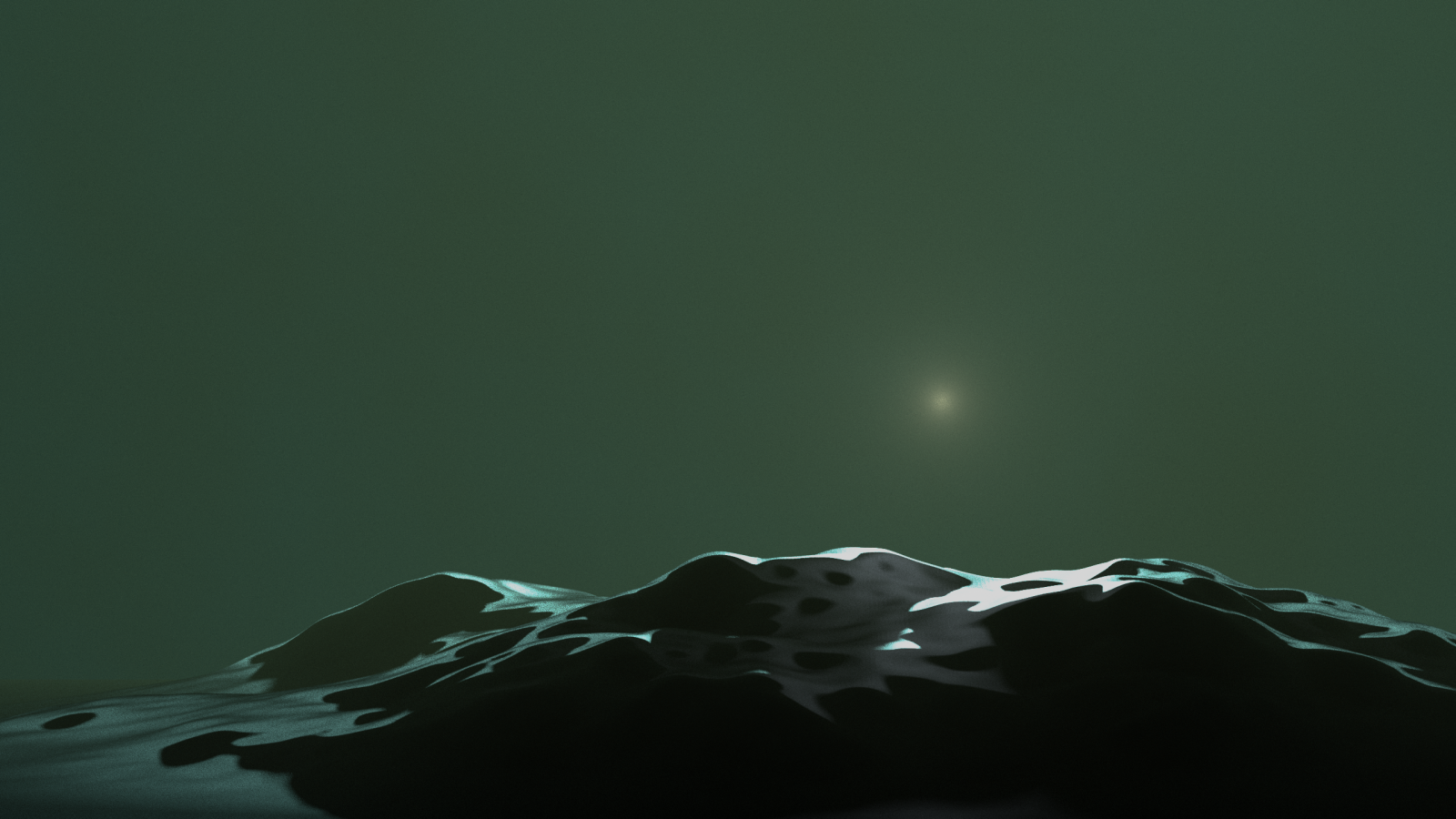 Blender, abstrakt, mountain top, landskab