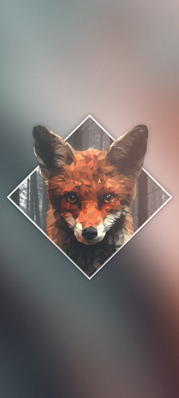digital art,low poly,polygon art,fox