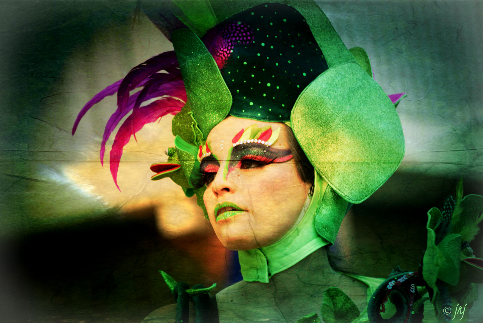 Karneval, portrét, žena, rostlina, verde, zelená, planta, mujer, Na výšku, Sony, přestrojení, disfraz, karneval, masožravý, Firma, aplikace, Lloret, lloretdemar, Masožravce, sonyalpha, shockofthenew