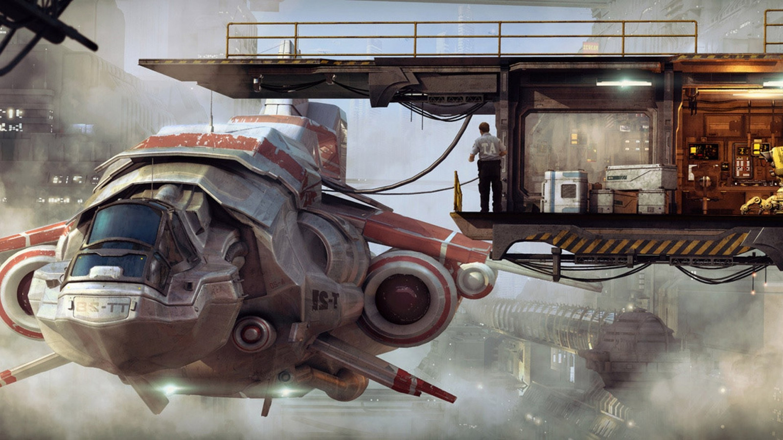 1920x1080 px, fantasy art, futuristische, Science fiction, ruimteschip