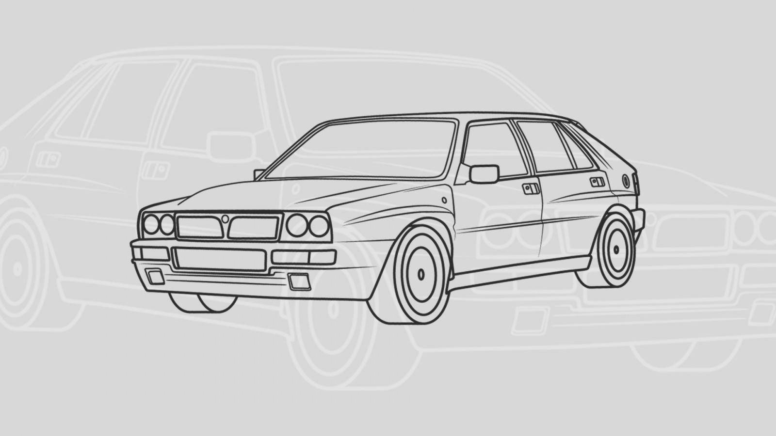 ภาพวาด, ภาพประกอบ, รถ, ยานพาหนะ, เวกเตอร์, ชุมนุมรถ, การชุมนุม, ภาพลวงตา, Lancia Delta, ล้อ, ร่าง, การออกแบบยานยนต์, ภายนอกยานยนต์, รถรุ่น, กันชน