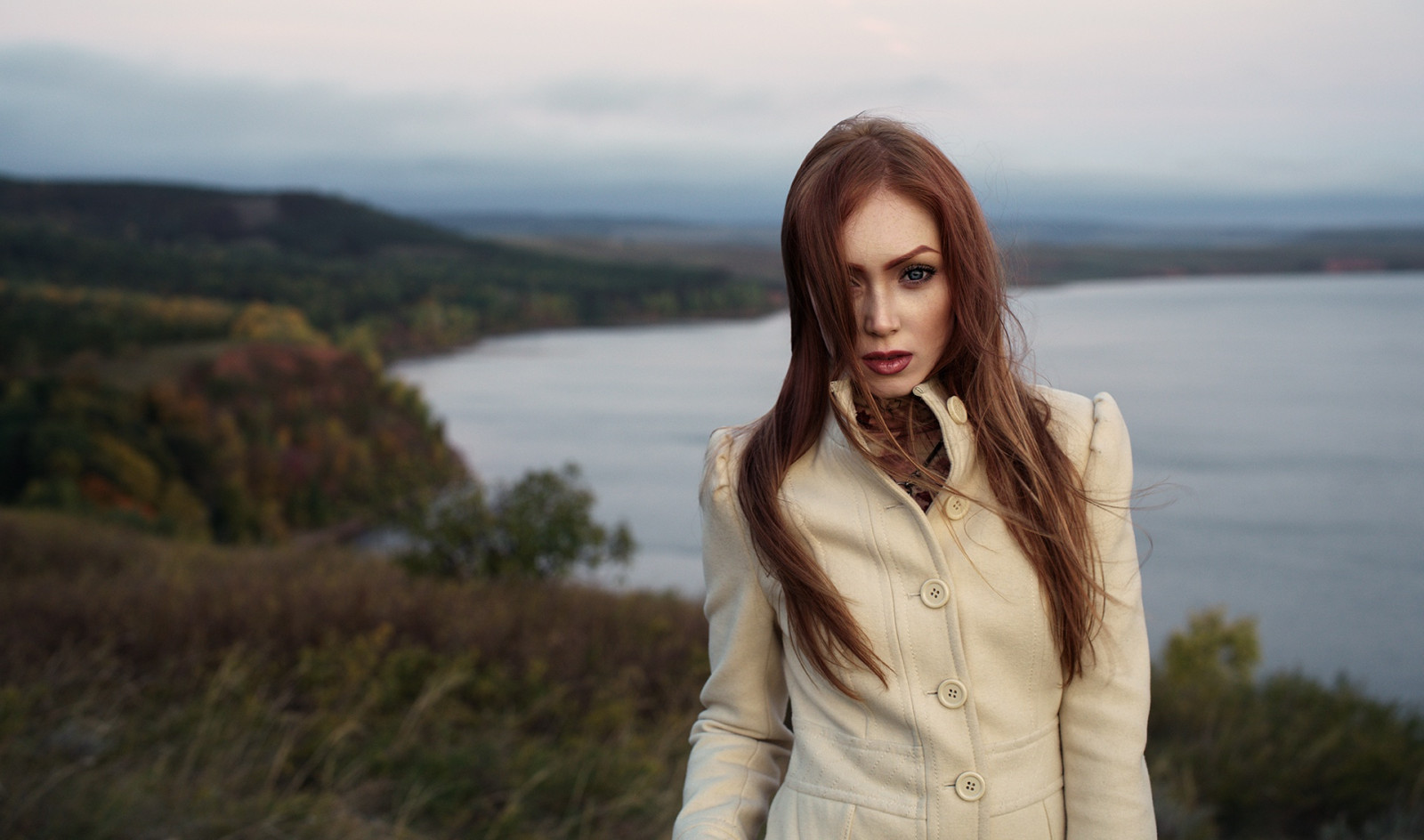 Old man redhead women outdoors #3