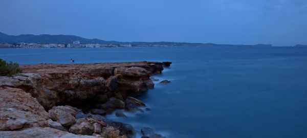 longexposure,blue,sea,rock,landscape,seascape