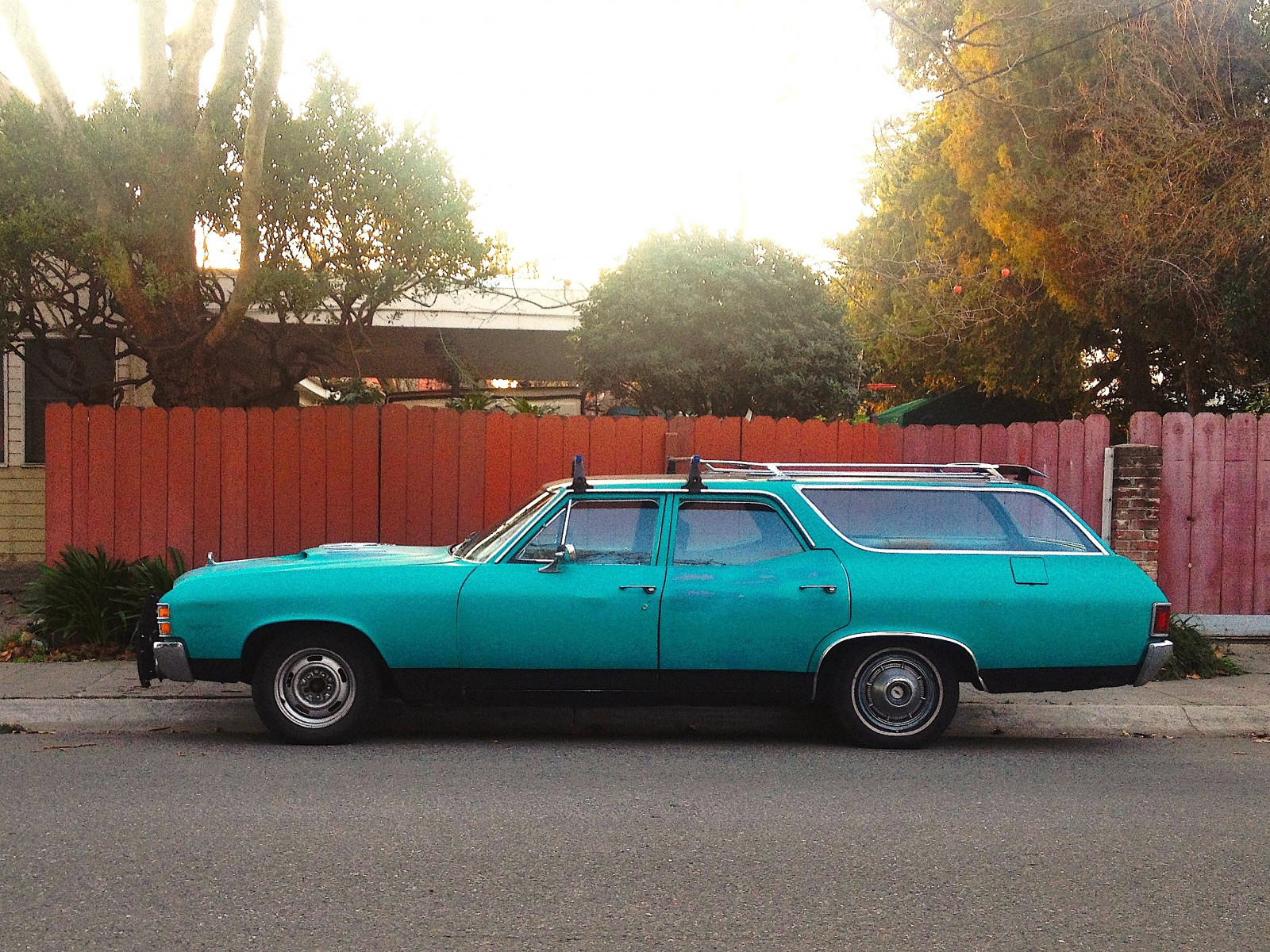 Wallpaper city, street, dusk, solo, classic car, neighborhood