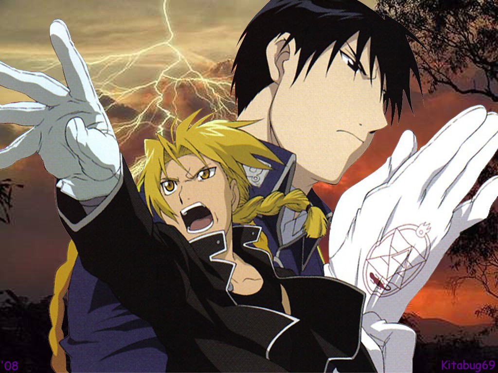 illustration, anime, kunstværk, tegneserie, Elric Edward, Full Metal Alchemist, tegneserier, Roy Mustang, mangaka, tegneserie