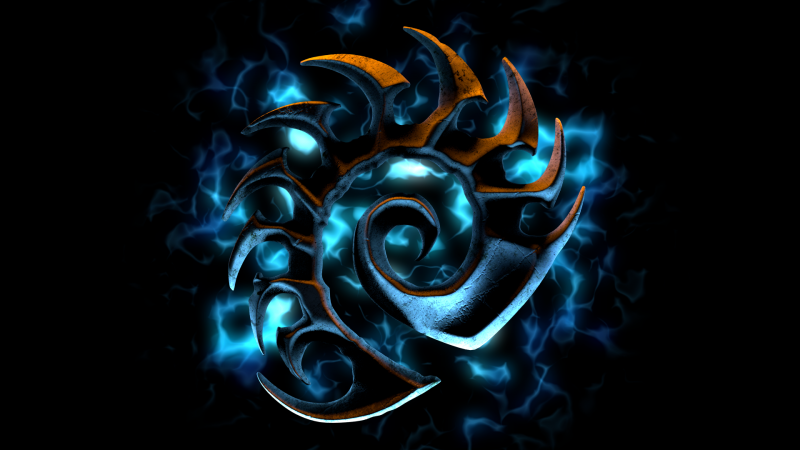 illustration, circle, blue, Starcraft II, light, flower illustration, circle, blue, Starcraft II, light, flower