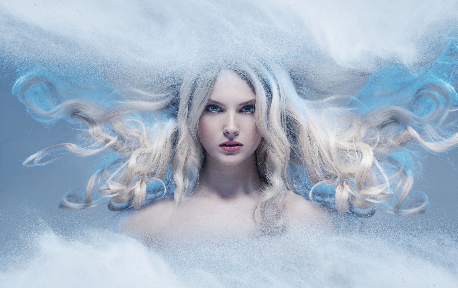 tvář, ilustrace, ženy, model, fantasy dívky, dlouhé vlasy, anime, anděl, modrý, vlasy, víla, skica, počítač tapeta, fiktivní postava