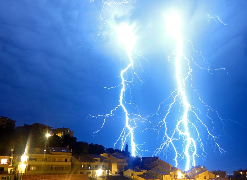 yö-,taivas,salama,myrsky,ilta,ilmapiiri