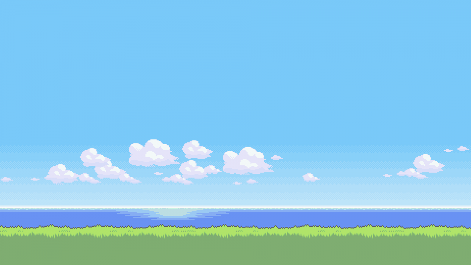 pixel art, tráva, nebe, Pok mon, horizont, mrak, lučina, stádo, louka, prostý, prérie, počítač tapeta, ekosystém