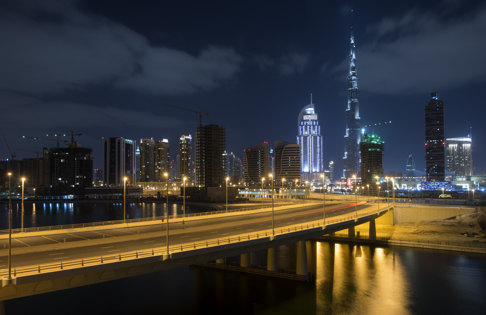 nightphotography, most, noc, mraky, Nikon, dlouho, expozice, dubaj, uae, 1424, nikon1424