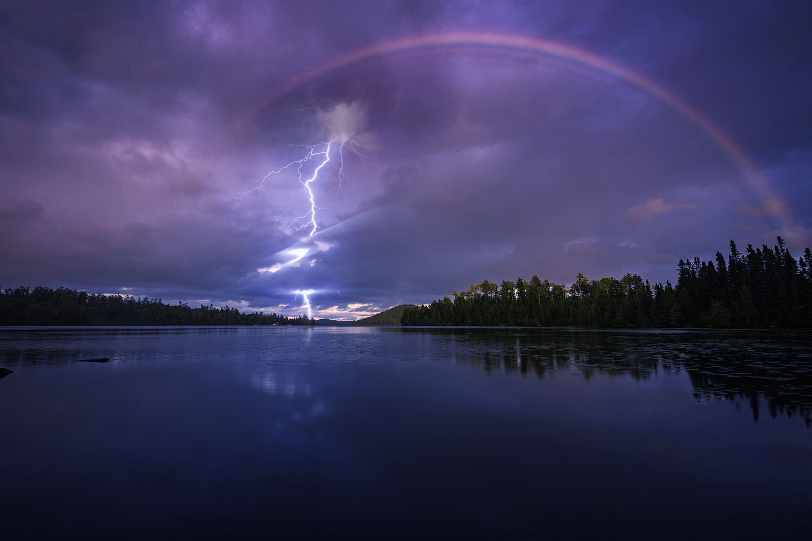 Fond d'écran paysage, nuit, Lac, eau, la nature, réflexion, calme