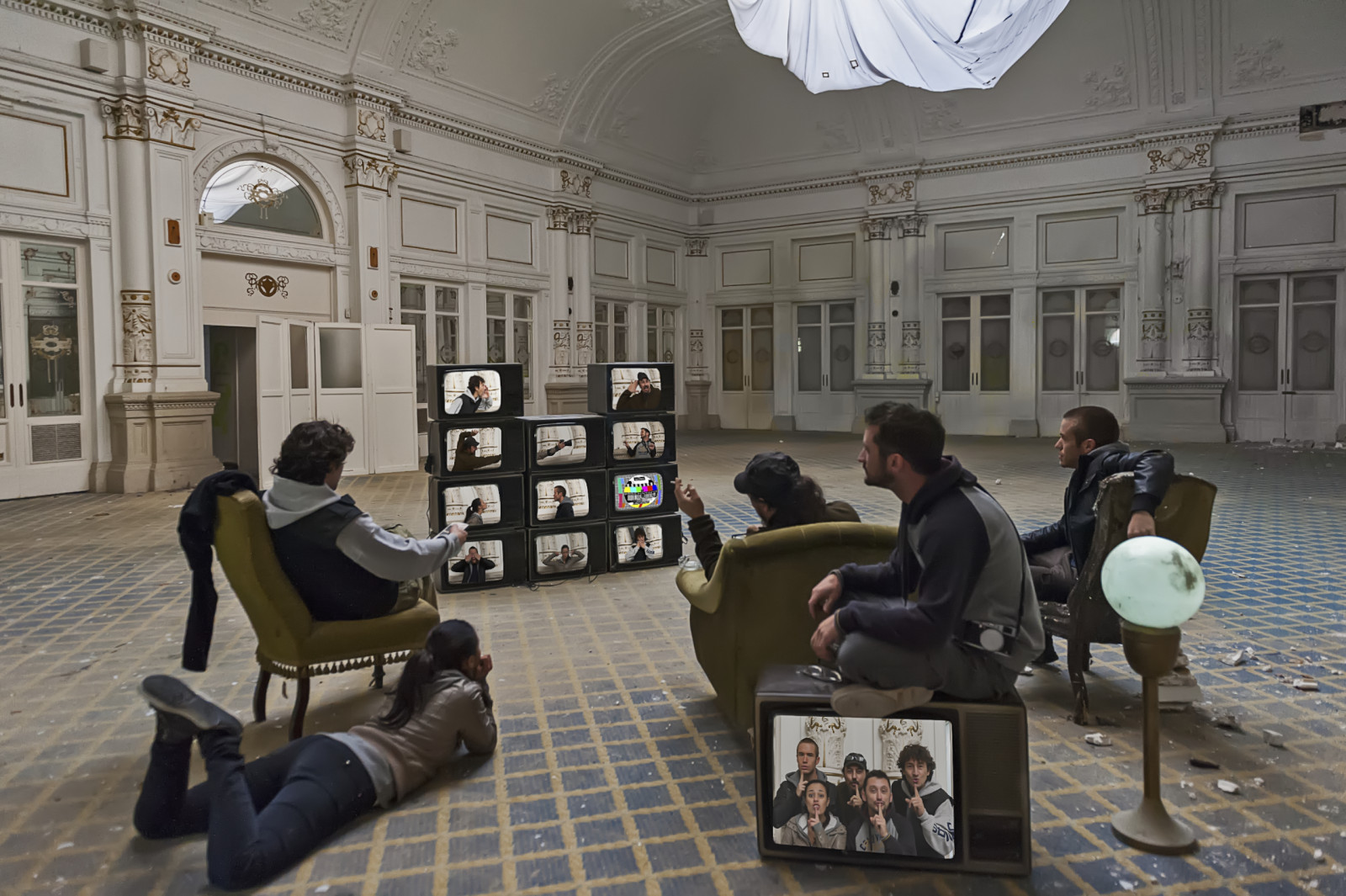 costruzione, equipaggio, personale, tv, divertimento, urbex, momenti, foto, istituzione, Televisione, ignoranza