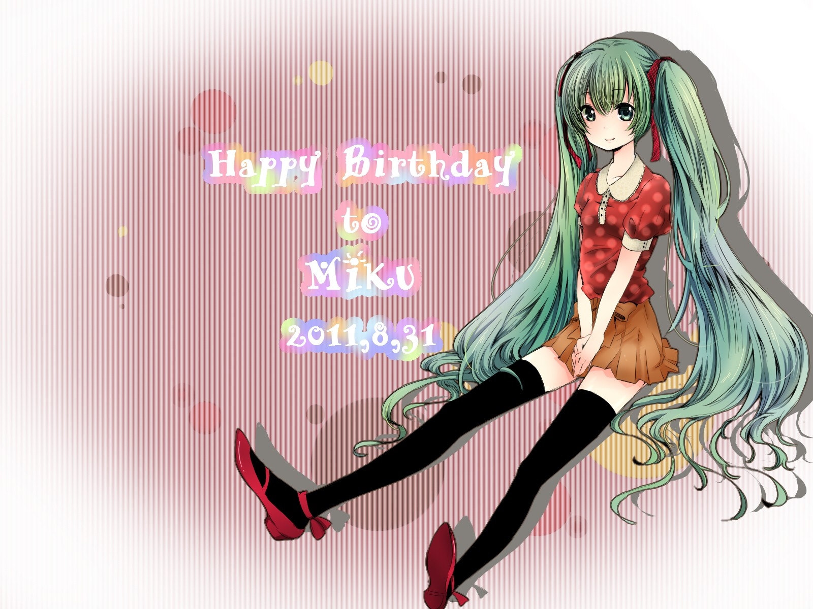 삽화, 눈, 애니메이션, 스타킹, 만화, 하츠네 미쿠, 치마, 머리, 소녀, 스케치, 명