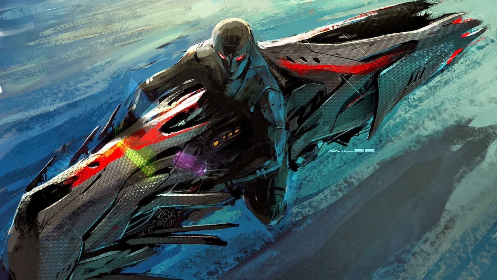 Digital kunst, køretøj, science fiction, skærmbillede, fiktiv karakter, ekstrem sport