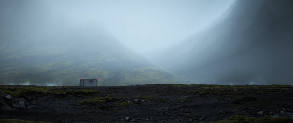 digital art, nature, landscape, clouds, building, mist