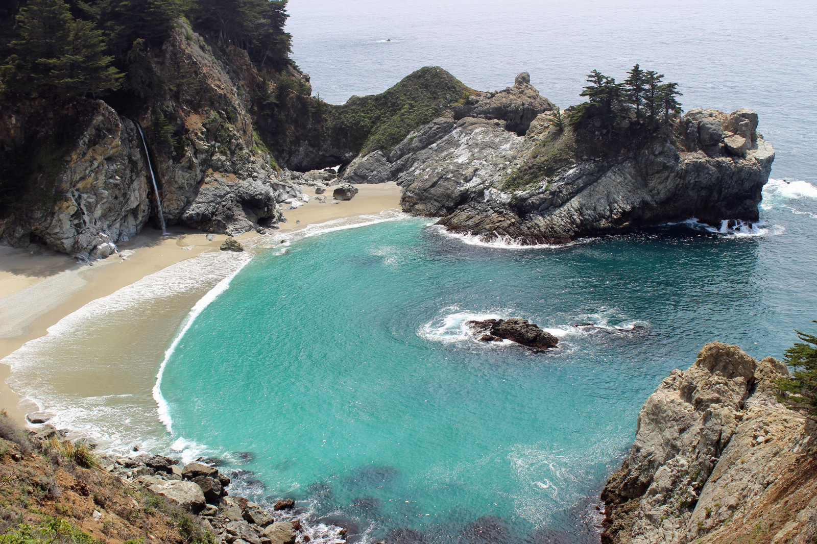 Kalifornia, USA, vízesés, medence, bigsur