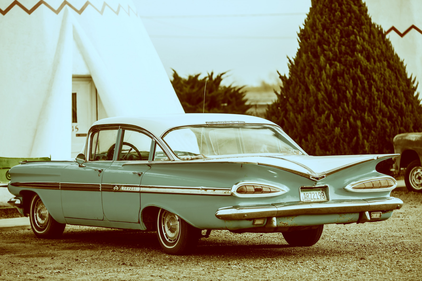 bil, køretøj, USA, Arizona, Vintage bil, klassisk bil, Chevrolet, motel, Chevy, impala, Sedan, Route66, auto, automobil, klassisk, fav10, fav50, fav25, Forenede Stater, Amerikas Forenede Stater, bildesign, motor køretøj, antikke bil, chevyimpala, fuld størrelse bil, rte66, Holbrook, wigwammotel