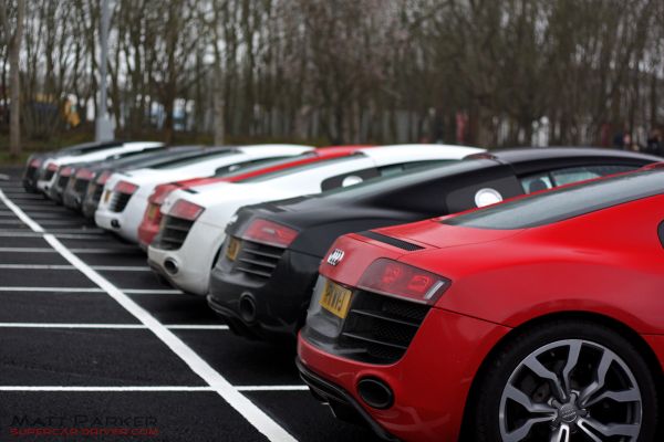 car, vehicle, white, black, red, Audi