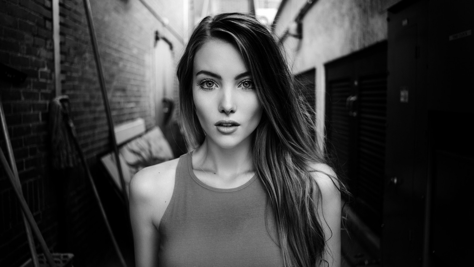 bílý, Černá, ženy, černobílý, model, portrét, fotografování, móda, dubna Slough, dívka, krása, žena, dáma, fotografie, tma, momentka, Černý a bílý, monochromatické fotografování, portrétní fotografie, focení, Film noir, hnědé vlasy