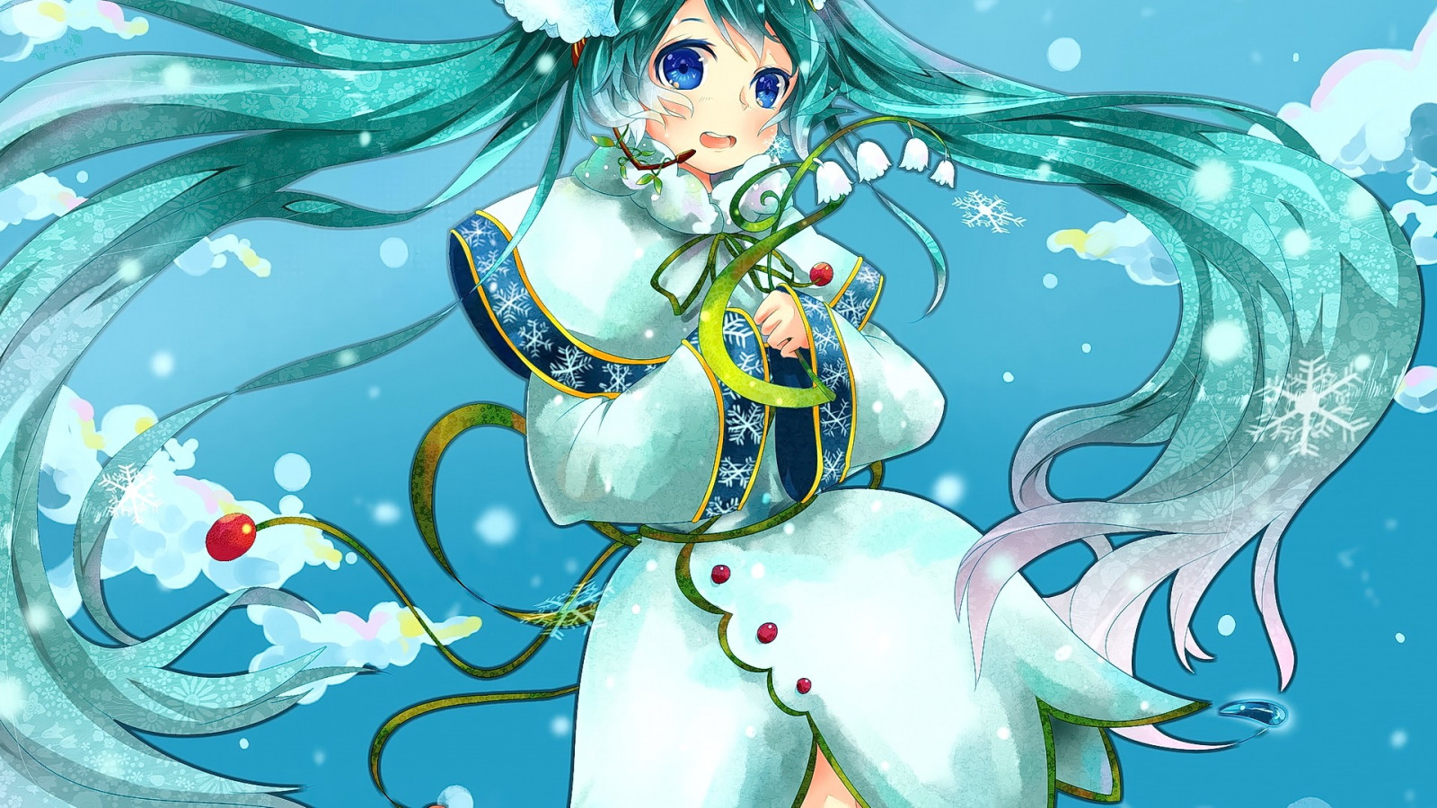ilustrace, anime, anime dívky, kreslená pohádka, Vocaloid, Hatsune Miku, Yuki Miku, fiktivní postava, mýtické zvíře