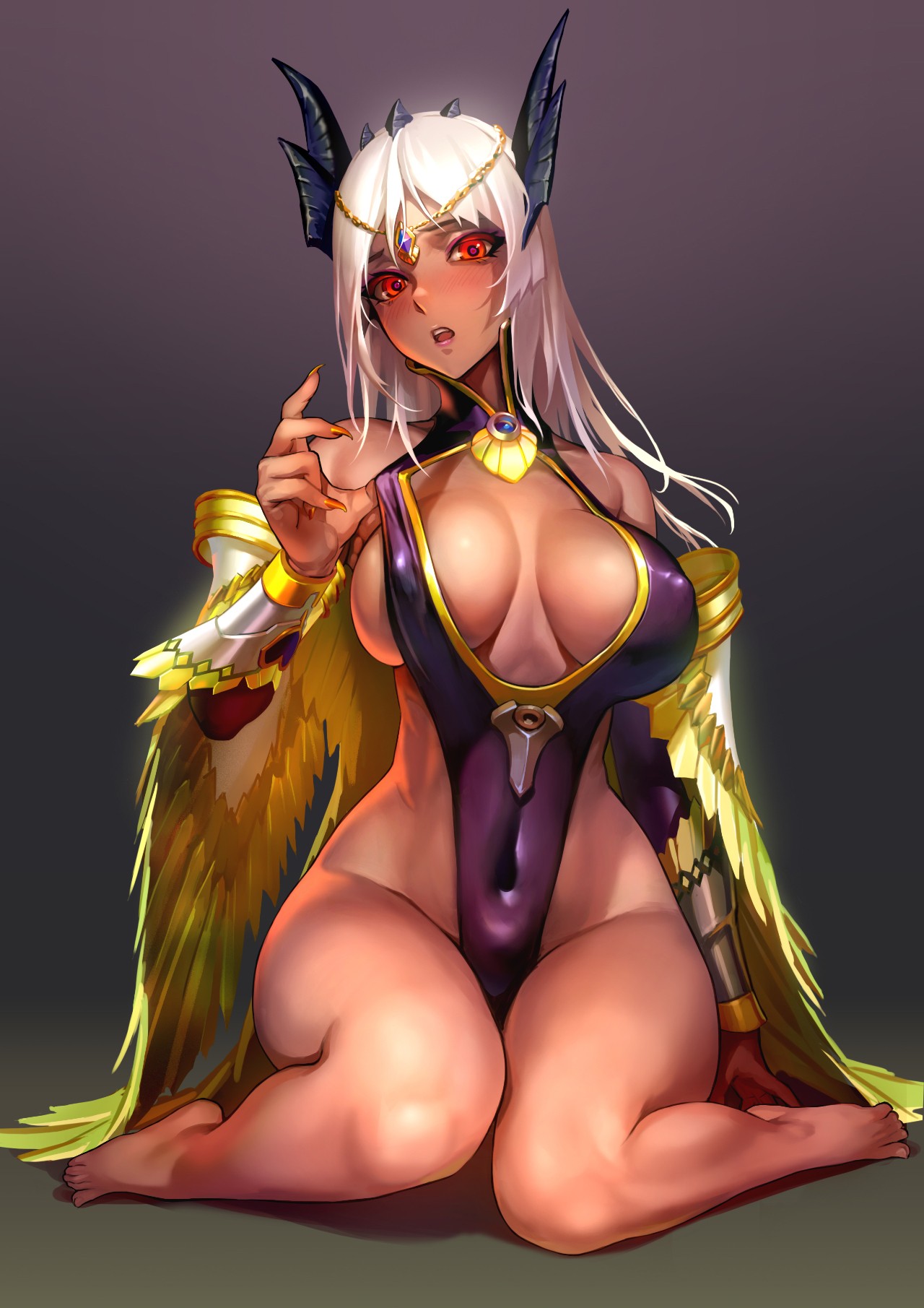 Wallpaper Illustration Anime Girls Wings Horns Cartoon