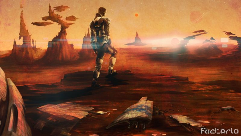 sci-fi, technika, Factorio, Snímek obrazovky, malování, mytologie sci-fi, technika, Factorio, Snímek obrazovky, malování, mytologie