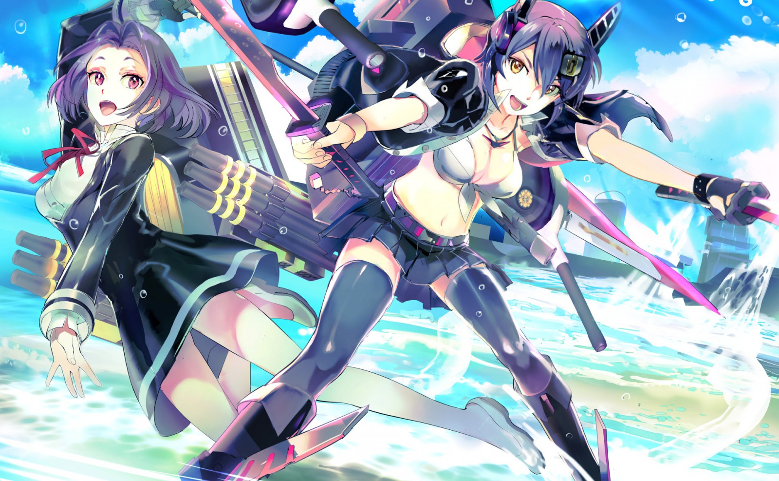 ภาพประกอบ, อะนิเมะ, สาวอะนิเมะ, งานศิลปะ, คอลเลกชัน Kantai, Tenryuu KanColle, Tatsuta KanColle, เมชา, มังงะ