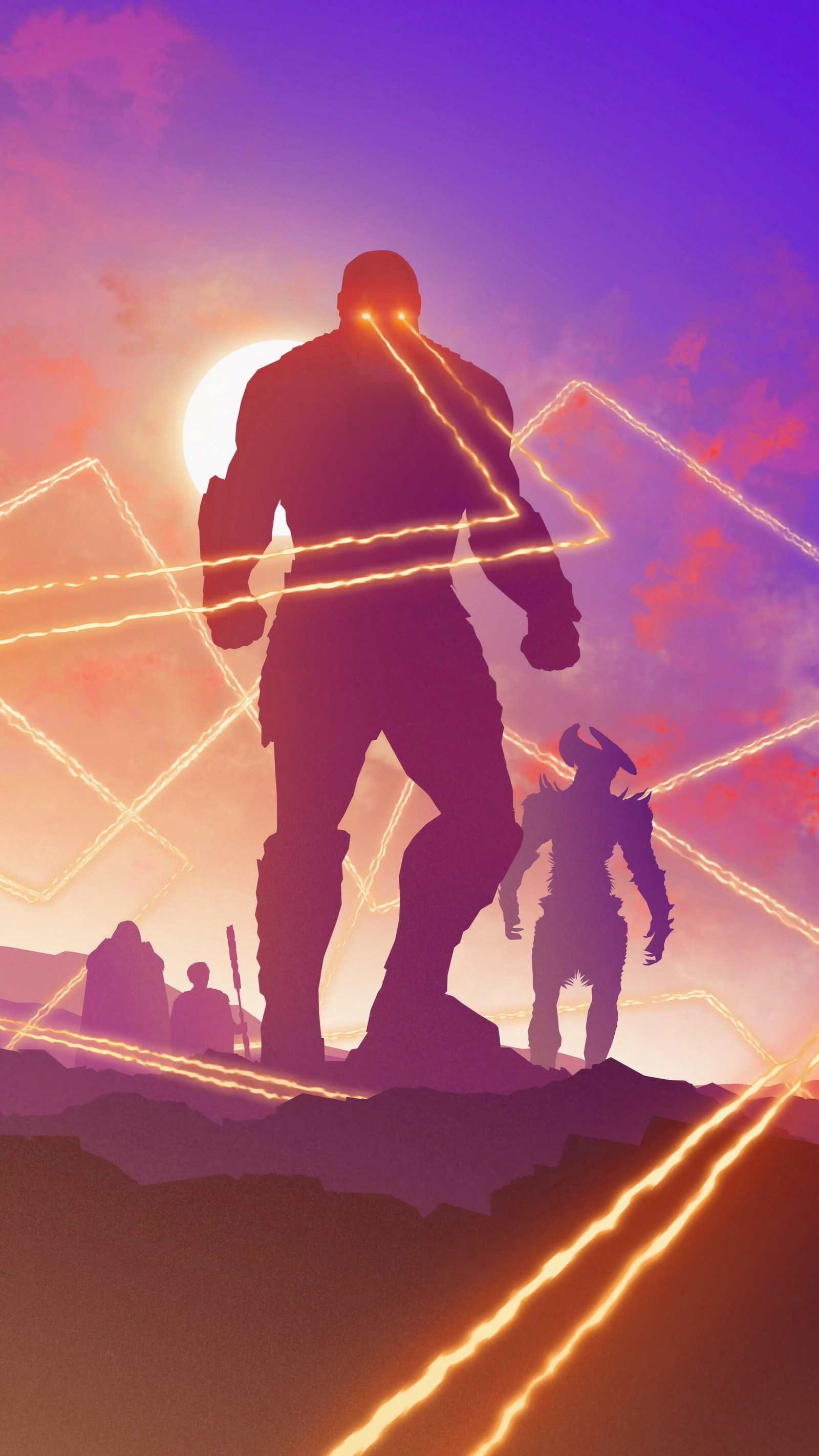 Darkseid, laser eyes, laser, ond, rød, orange, Steppenwolf